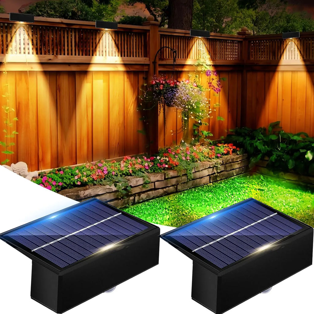 Solar Wall Lights Solar Lights Outdoor Waterproof Glow LED Fence Lights for Backyard Patio Deck Railing Stair Handrail Pool Wall