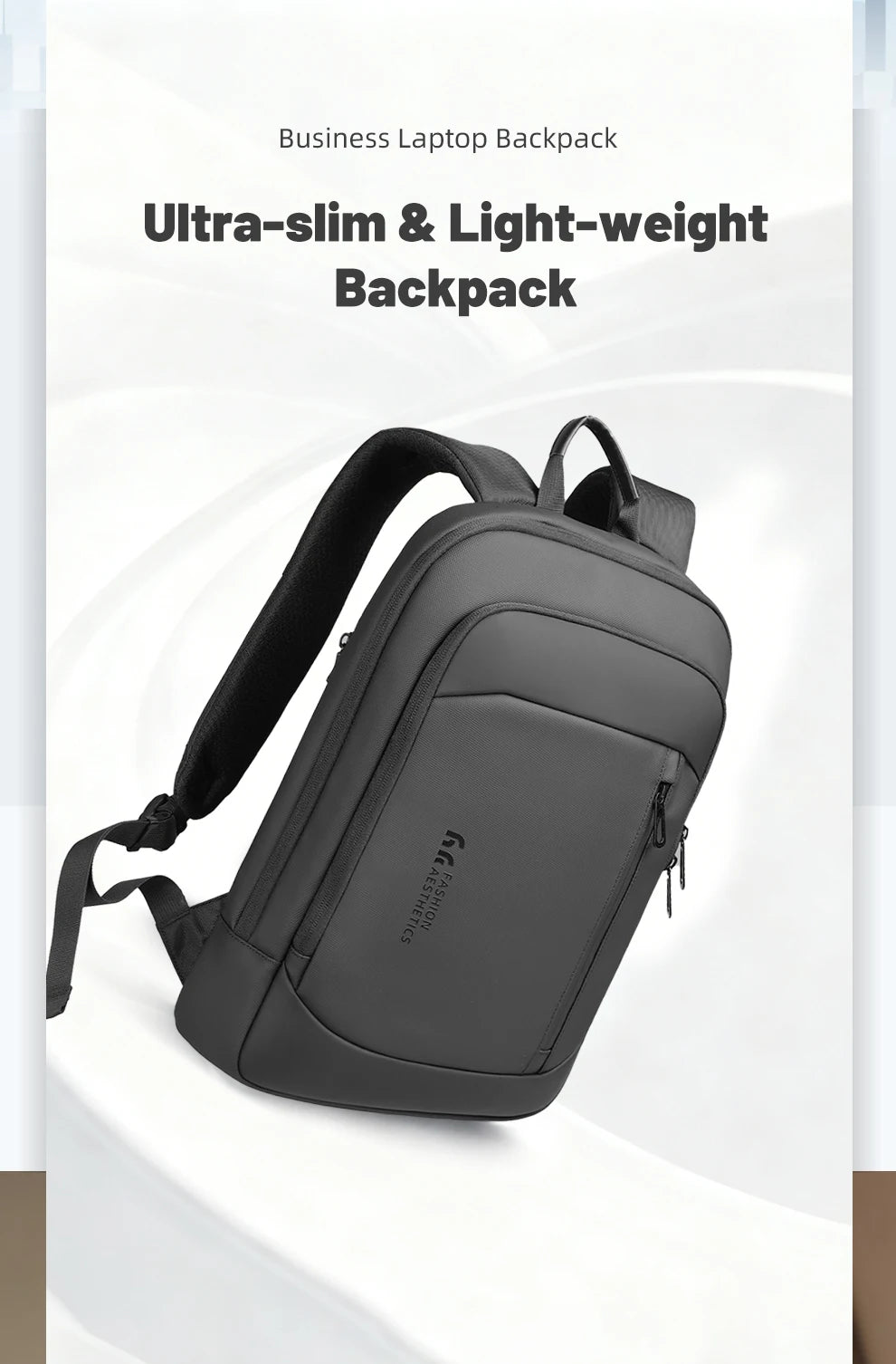 HK Lightweight Men's Business Backpack 15.6 inch Laptop Backpack with USB Port AntiTheft Waterproof Backpack Computer School Bag