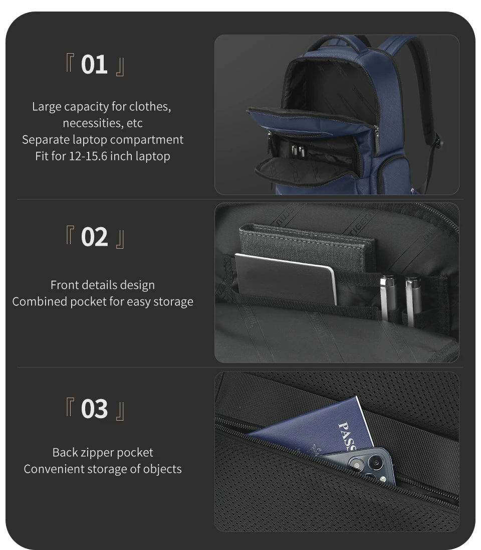 Tigernu Travel Backpack Bags 15.6inch Laptop Backpacks For Men Waterproof School Backpacks Business Bags Knapsack Connect Series