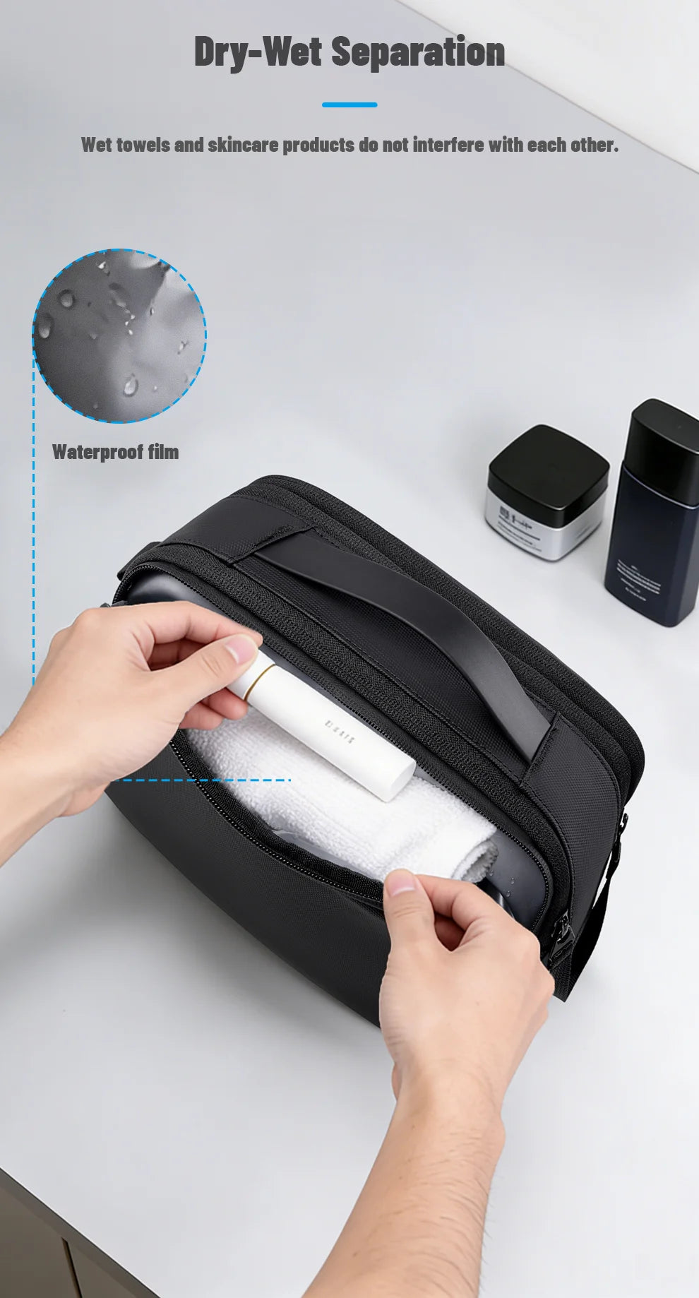 HK Portable Wash Pouch Waterproof Travel Toiletry Bag for Men Women Gym Essentials Cosmetic Makeup Organizer Case Beauty Handbag