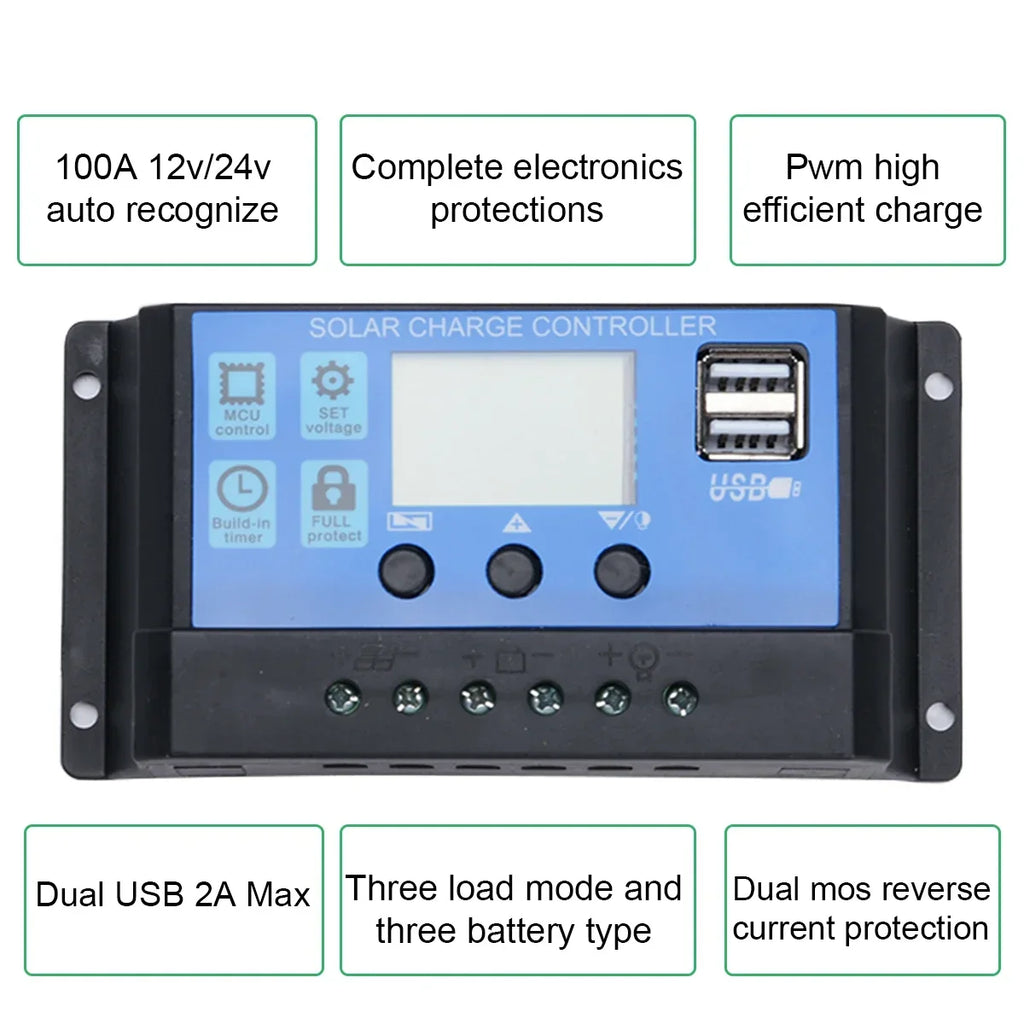 20W/H  Solar Panel Kit Complete12V Polycrystalline Power Portable Outdoor Rechargeable Solar Cell Solar Generator for Home