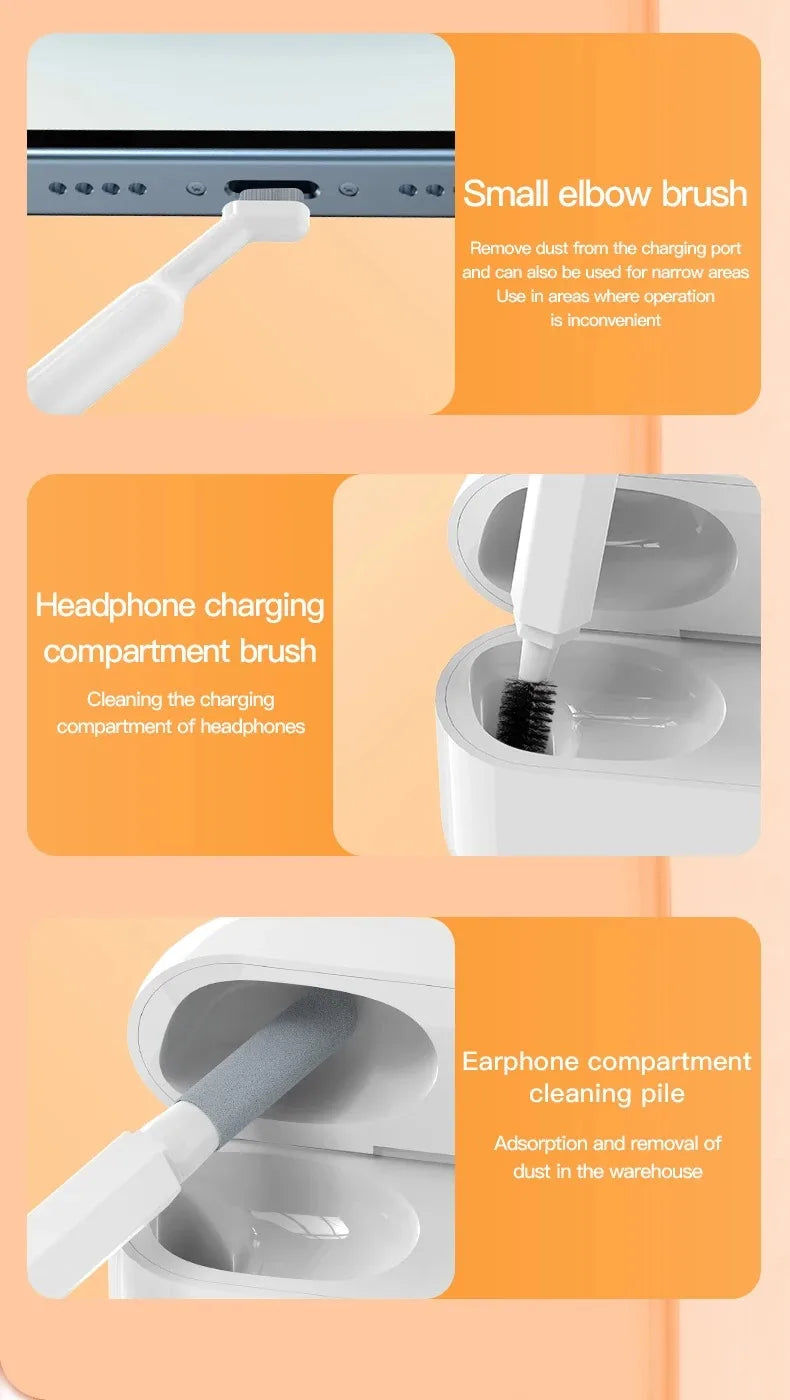 Cleaning brush for iPhone Airpods Phone slot charging port Earphone cleaning stick Laptop keyboard Digital camera lens wipe kit