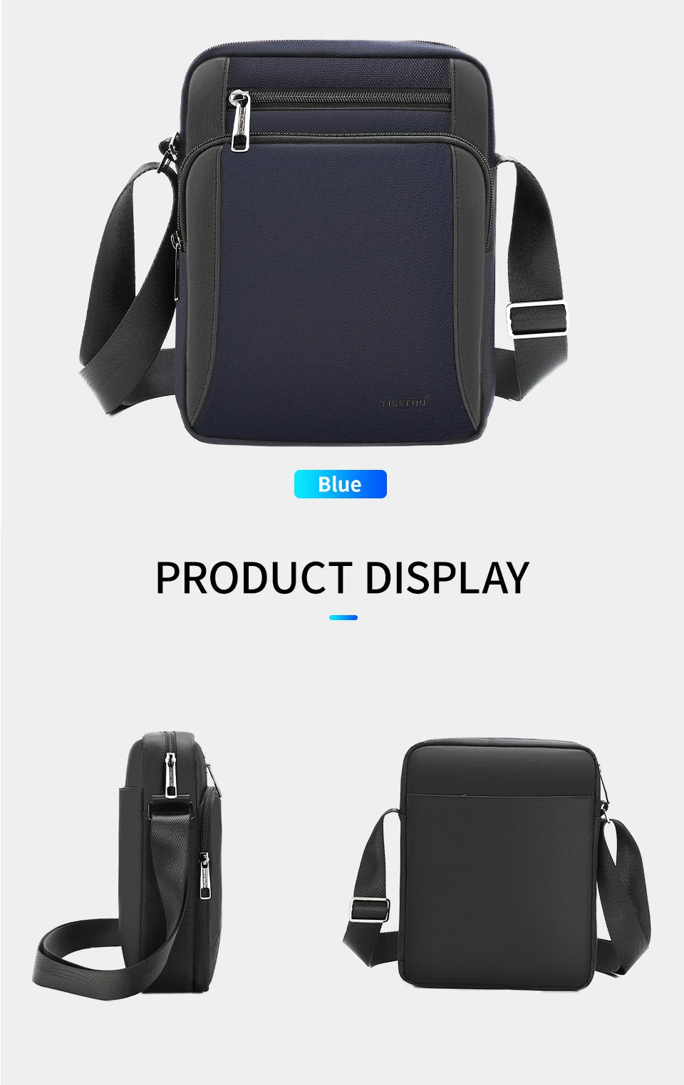 Tigernu Men's Shoulder Bag Male Business Bag Messenger Bag Waterproof Crossbody Bags For Men Lightweight Shoulder Sling Bag Male
