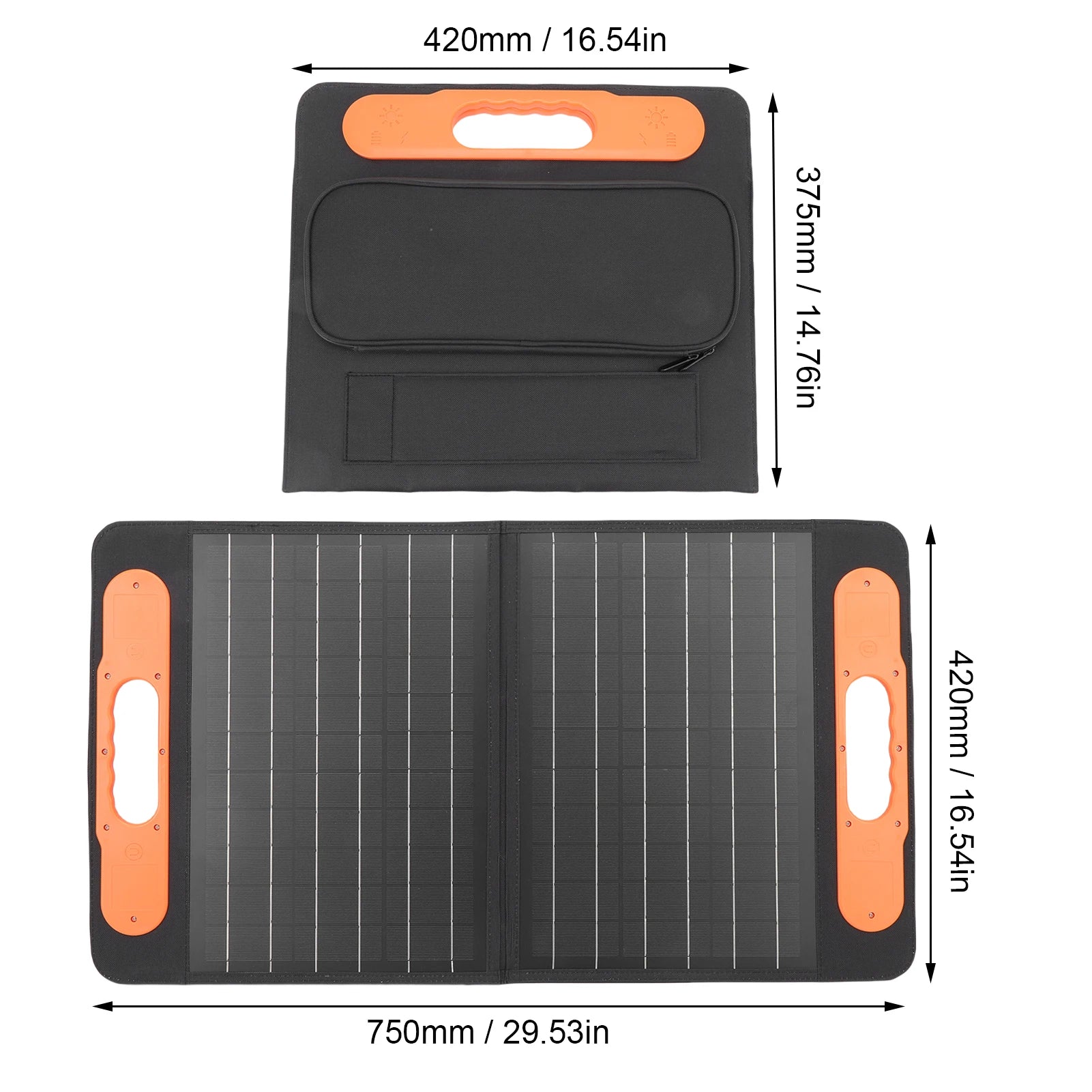 Portable Solar Panel Charger 100W IP67 Rain Proof USB A Type C Output 16V Waterproof Foldable Solar Charger for Camping