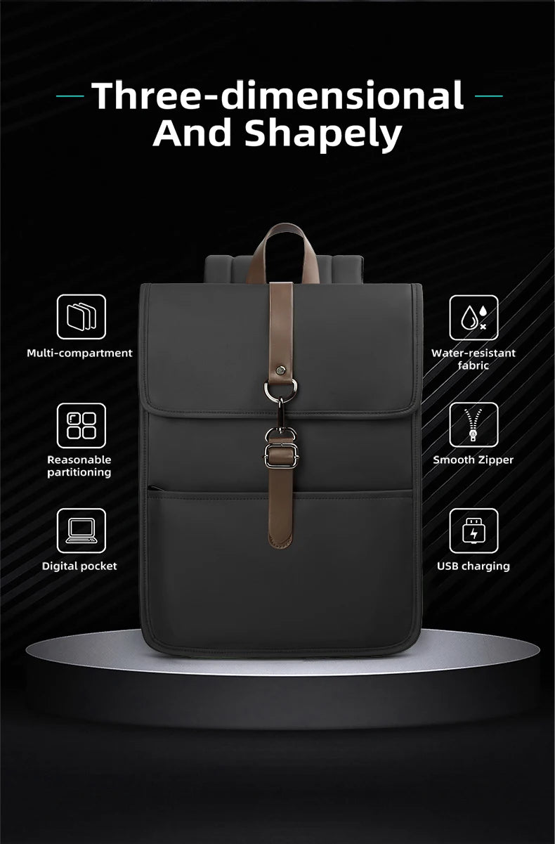 HK Classic Business Backpack For Men Casual 15.6 Inch Laptop Bag With USB Waterproof College School Bags Work Office Rucksacks
