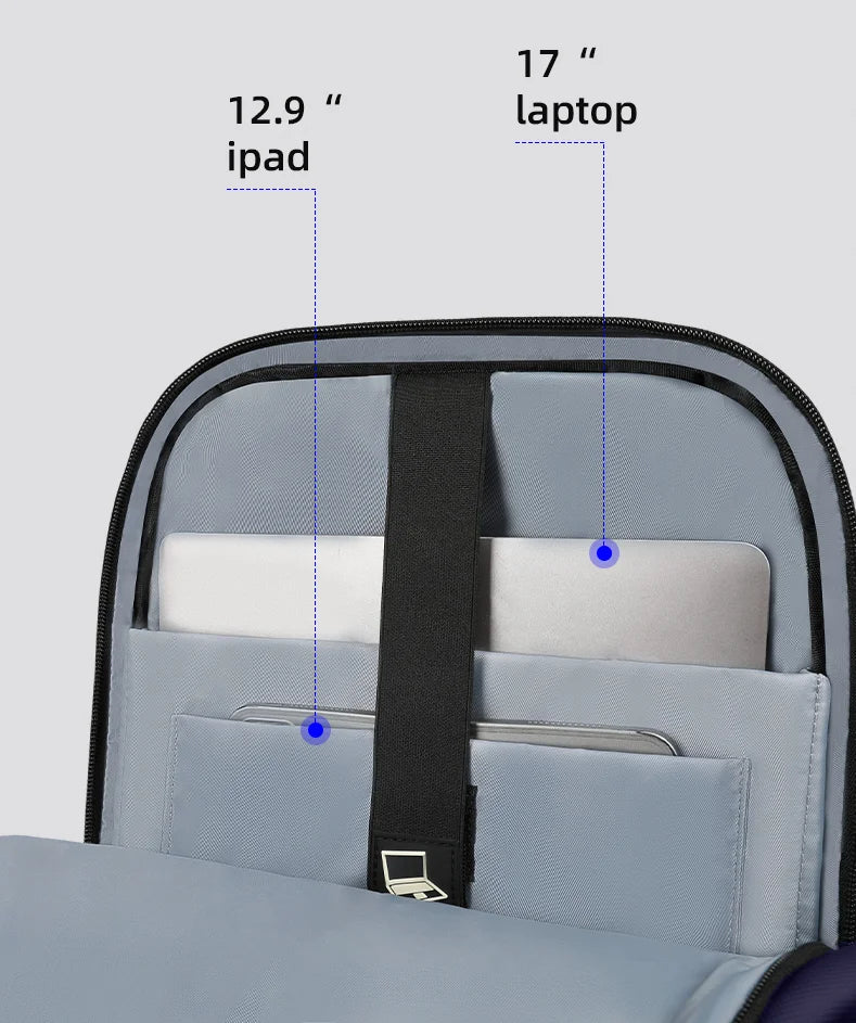 HK Travel Backpack for Men Airline Approved 17” Laptop Business Backpack Large Capacity Rucksack With USB Port Computer Backpack