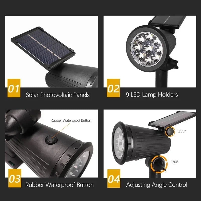 Solar Powered Tree Lighting Outdoor Lights Courtyard Lawn Lights Home Garden Lighting Decorative Landscape Atmosphere Lights