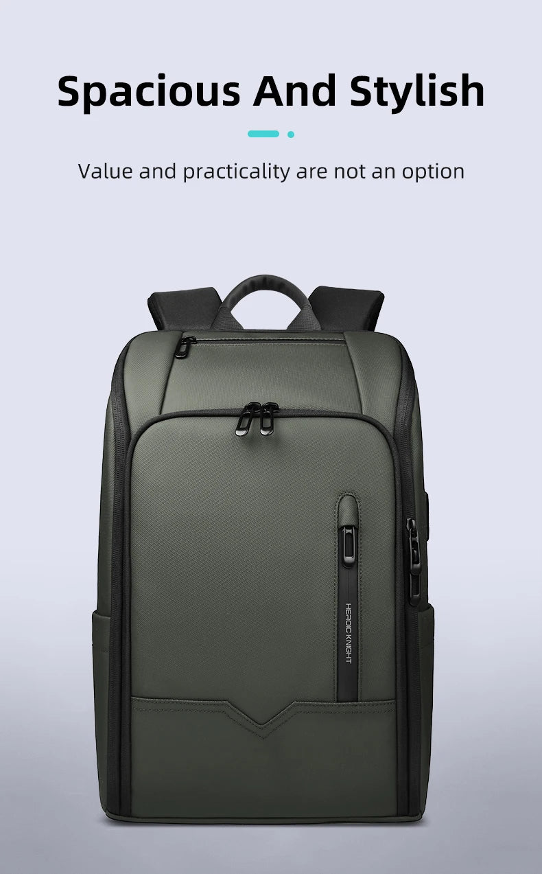 HK Business Travel Backpack Men Waterproof 15.6 inch Laptop Backpack with USB Port Anti-theft Computer College Bag Casual Daypac