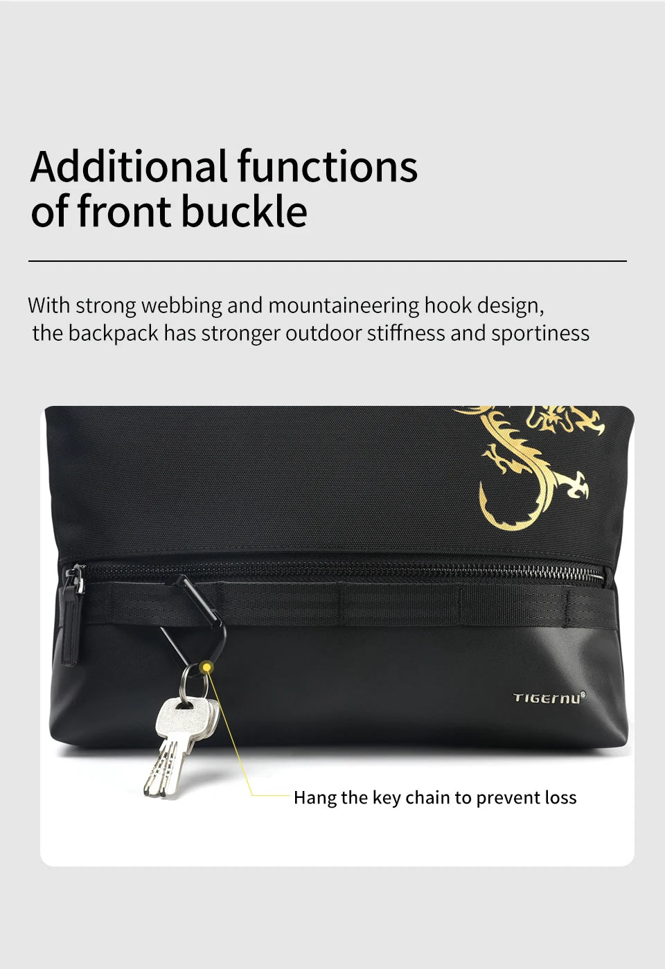 Tigernu Chinese Style Crossbody Bags For Men 9.7inch Tablet Shoulder Bags Mini Light-weight Travel Bags For Men Dragon Series