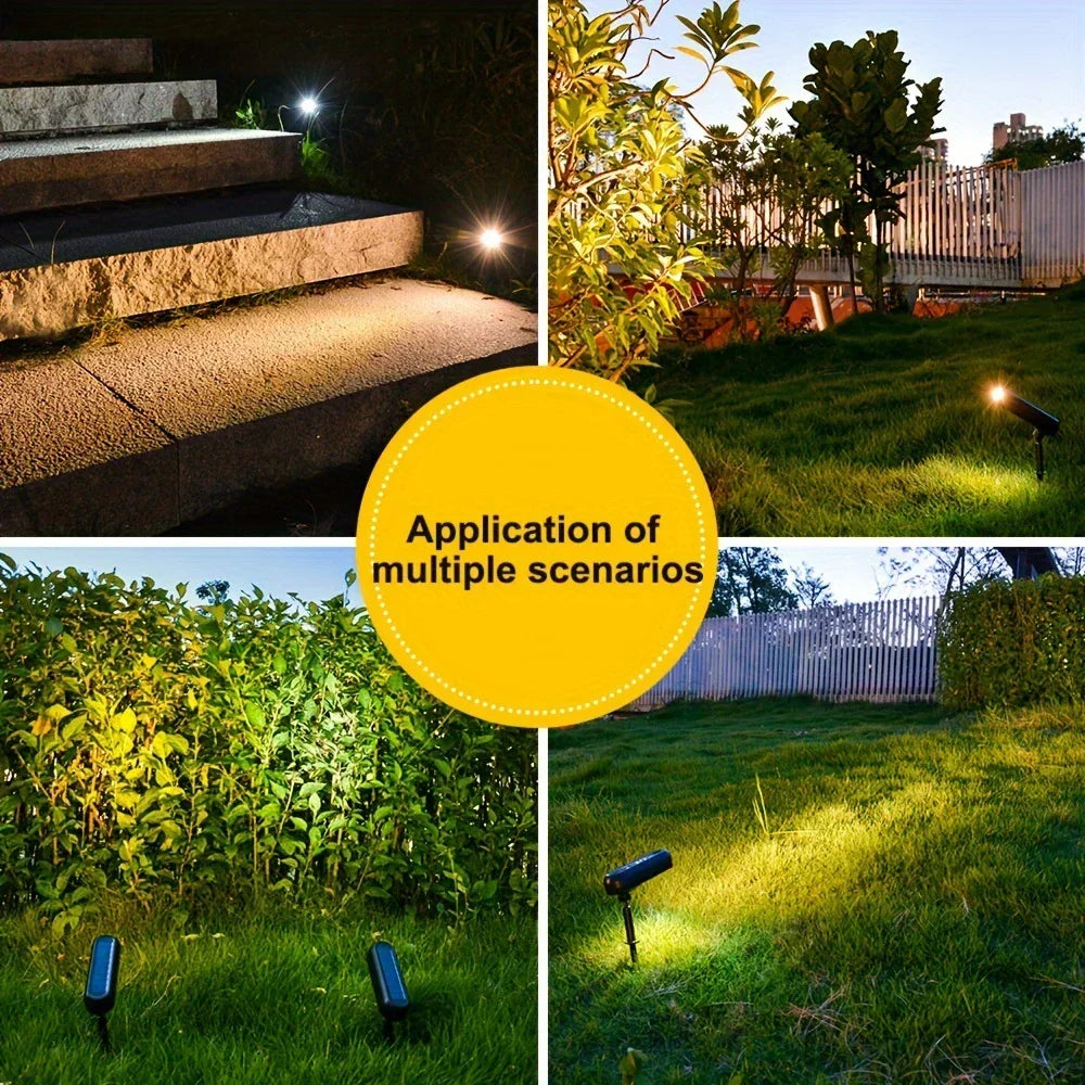 Solar Powered Outdoor Lights Garden Decoration Landscape Spotlights Waterproof Solar Lighting Yard Lawn Pathway Auto On/Off