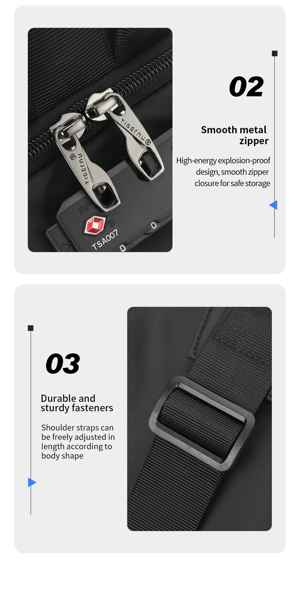 Tigernu Chest Bag Men 9.7inch IPad Pack Korean Style Shoulder Bag Waterproof Crossbody Bag Men's Anti-Theft Pack TSA