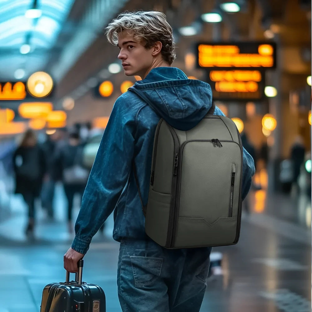 HK Business Travel Backpack Men Waterproof 15.6 inch Laptop Backpack with USB Port Anti-theft Computer College Bag Casual Daypac