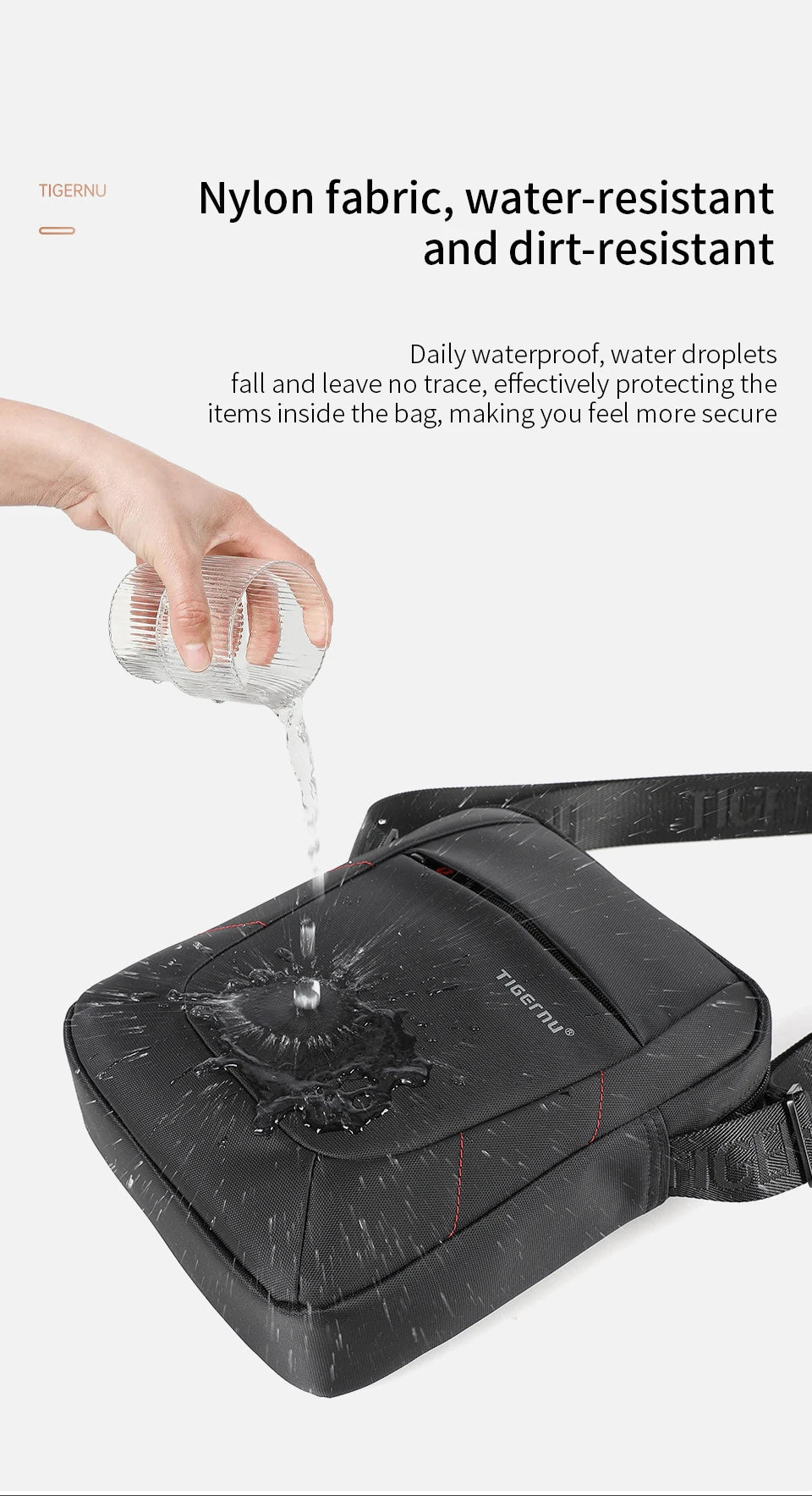 Tigernu Shoulder Bags For Men Business Messenger Bag 10inch Ipad Bags Male Crossbody Bags Handbag Casual Travel Bags Sling Pack