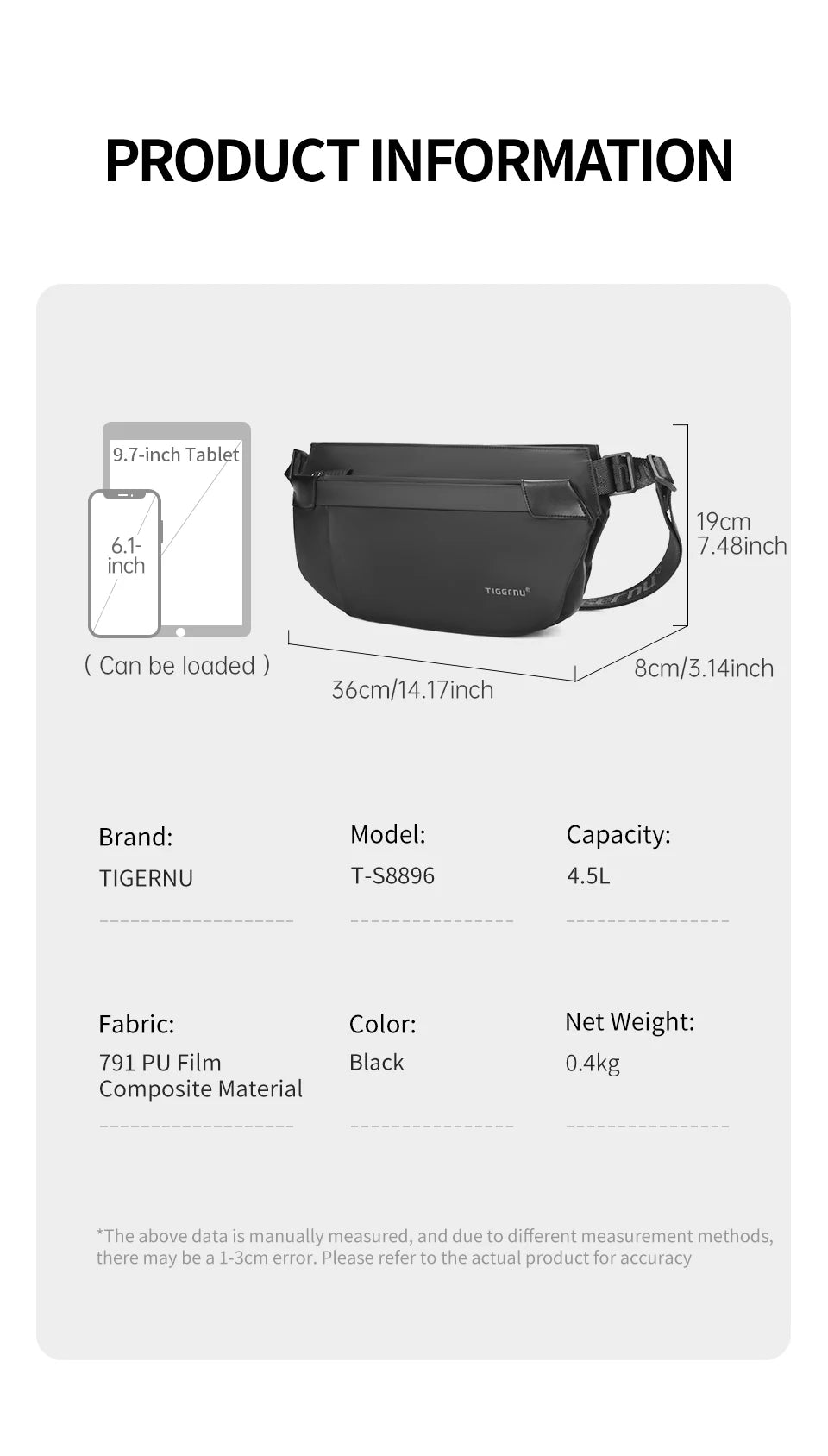 Tigernu Shoulder Bags Cross Bag Fashion Men's Bag Aesthetic Bags For Men Korean Shoulder Bag Male Chest Bag Lightweight Slingbag