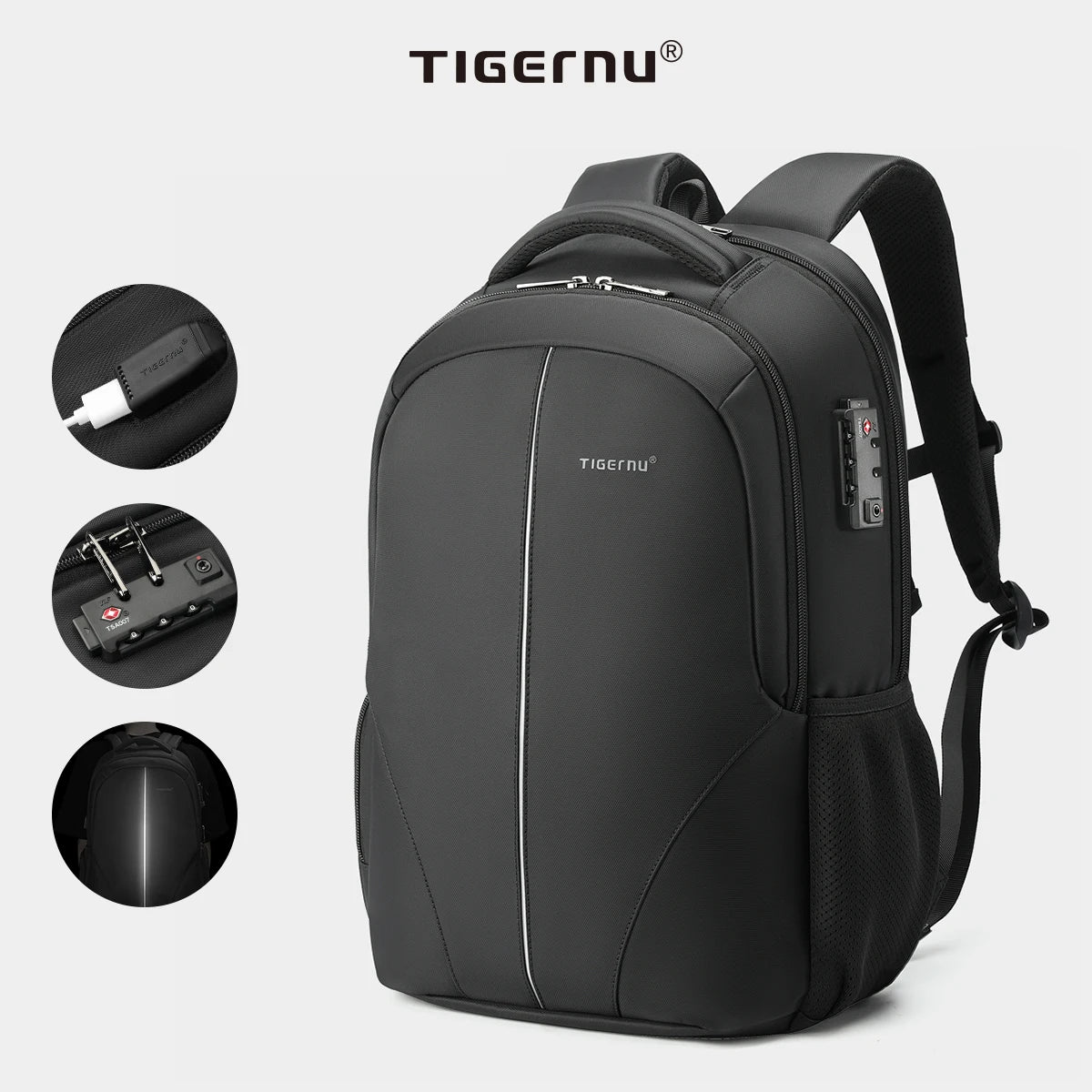 Tigernu Vacuum Compression Backpacks 15.6 17inch Laptop Backpack Men Automatic Vacuum Backpack No Pump Travel Backpack Bags TSA