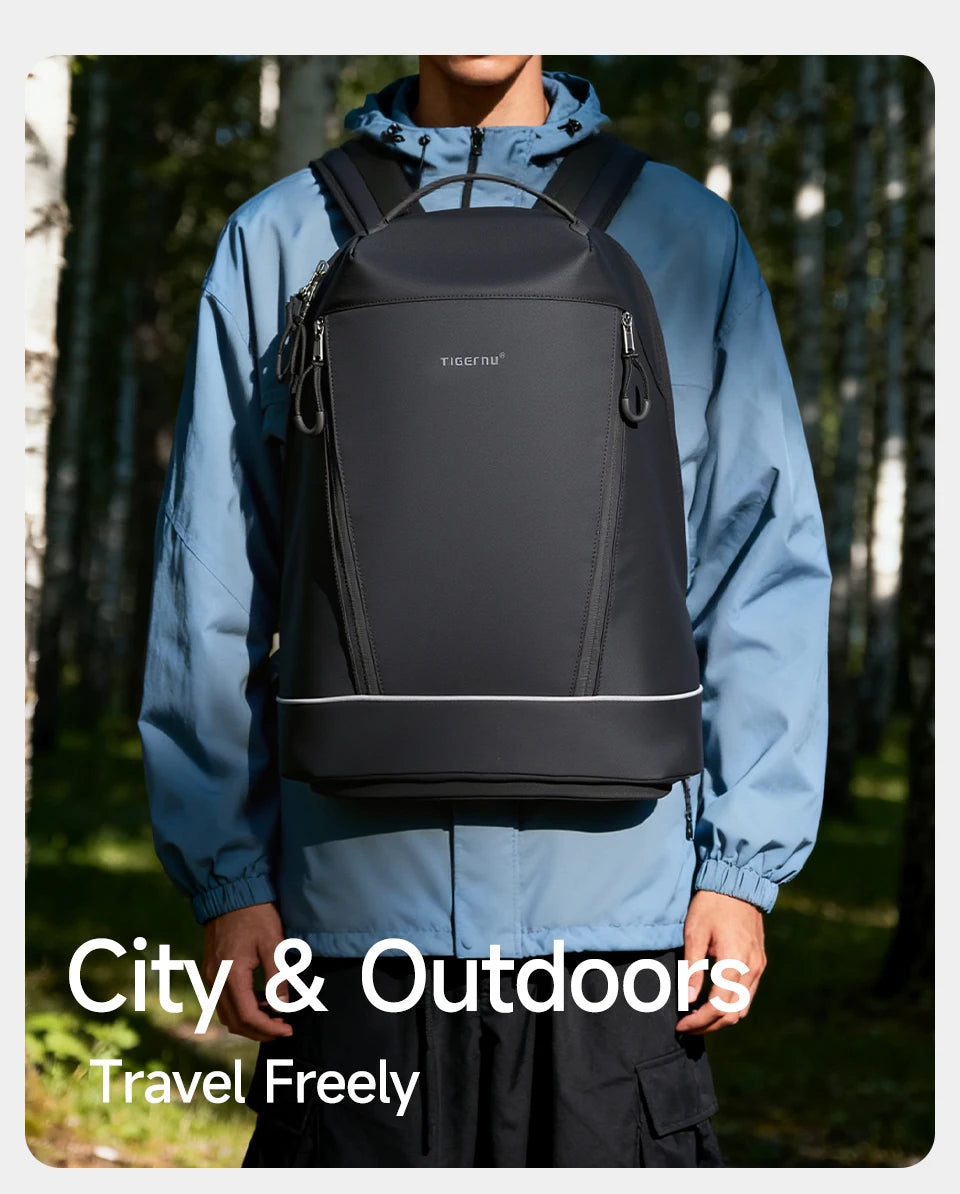 Tigernu Fashion Backpack Men Travel Backpack With Shoes Pocket 180° Opening Bags Male School Backpack Laptop Backpacks Schoolbag
