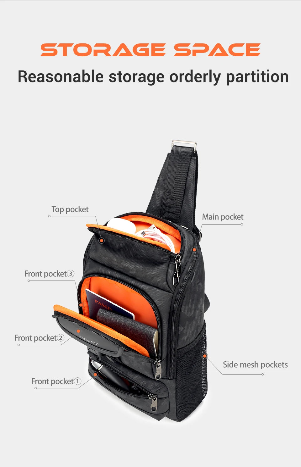 Tigernu Men Fashion Shoulder Bags For Men 9.7 11inch Ipad Bag Chest Pack Men Waterproof Large Capacity Crossbody Bags Mini Bags