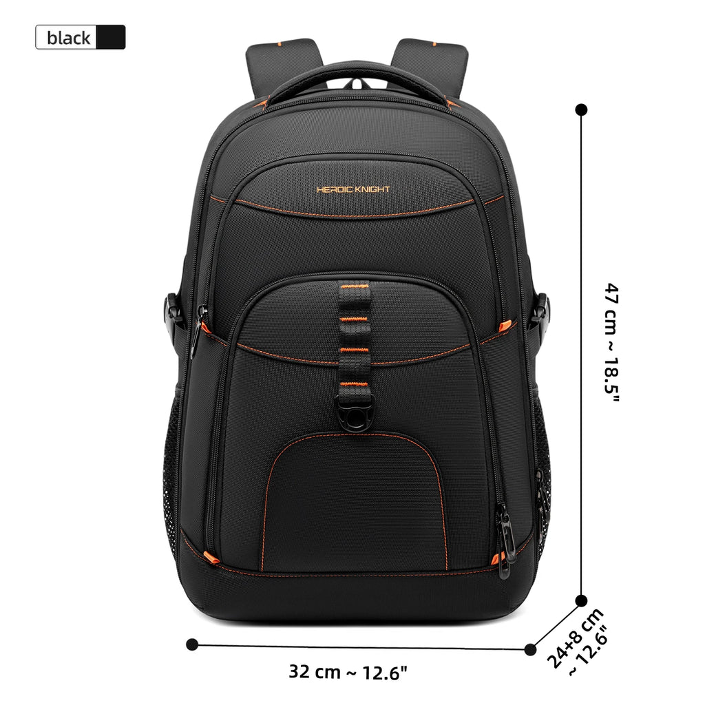 HK Large Capacity Travel Backpack Water Repellent 17.3 inch Laptop Business Bag for Men Work Leisure Hiking Rucksack School Bag