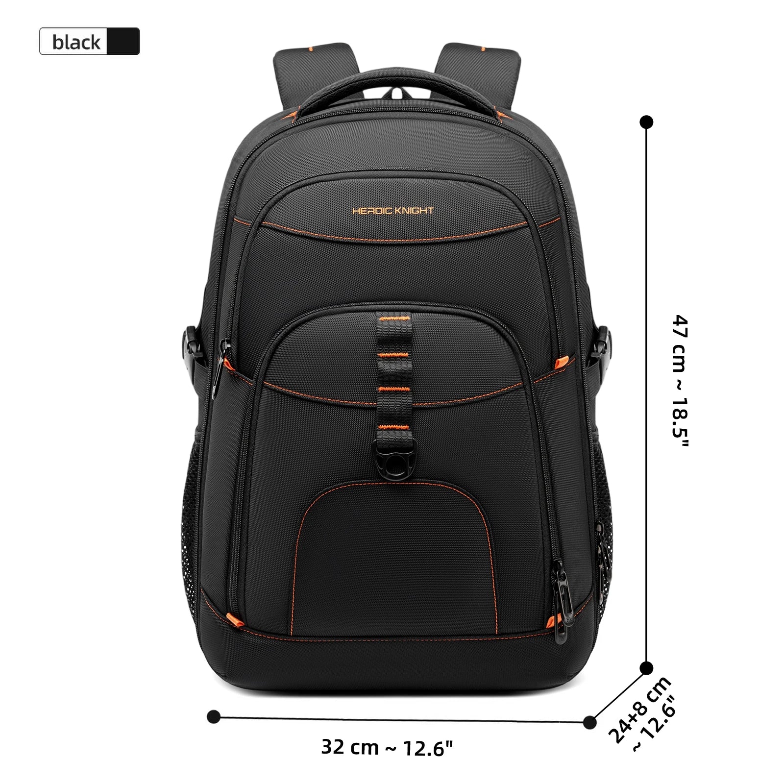 HK Large Capacity Travel Backpack Water Repellent 17.3 inch Laptop Business Bag for Men Work Leisure Hiking Rucksack School Bag