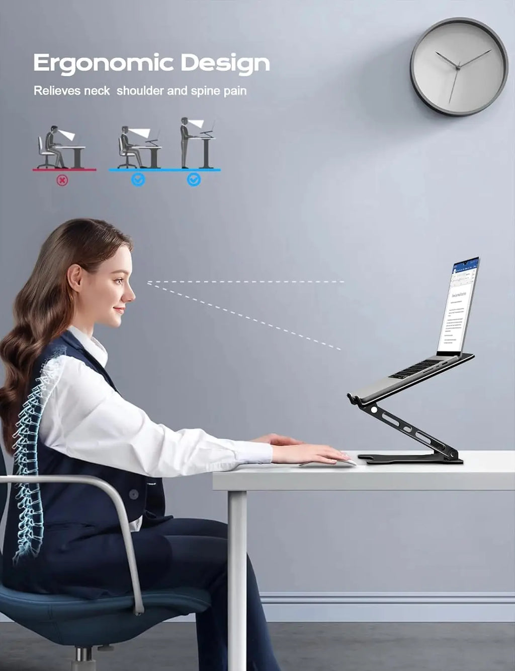Phone Tablet Stand Adjustable Aluminum Alloy Laptop Tablet Up to 17" Laptop Portable Folding Stand Cooling Stand Support