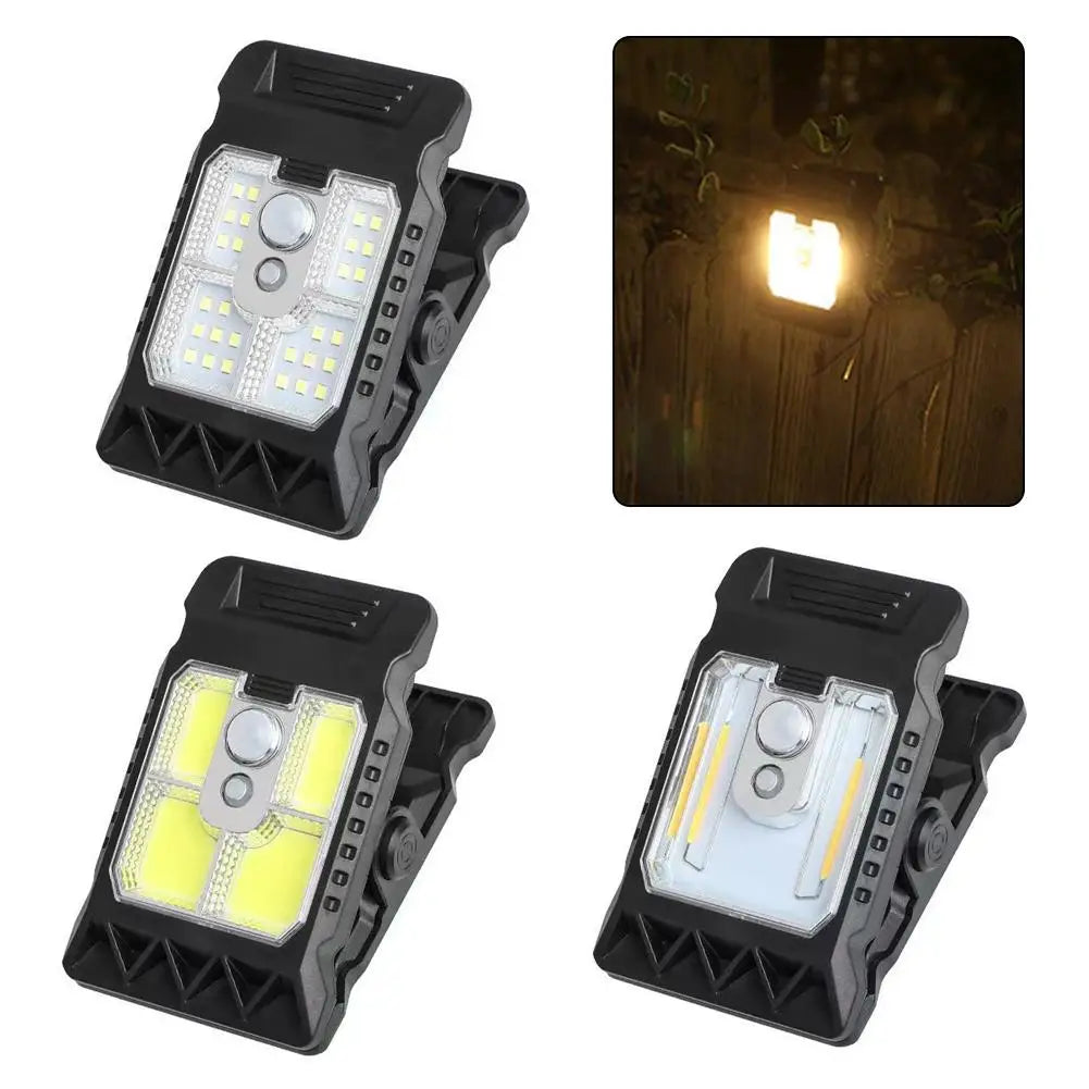 Solar Smart Lighting Outdoor LED Solar Clip Light Portable Waterproof Body Sensor Lamp Courtyard Garden Lamp Patio Home Camping