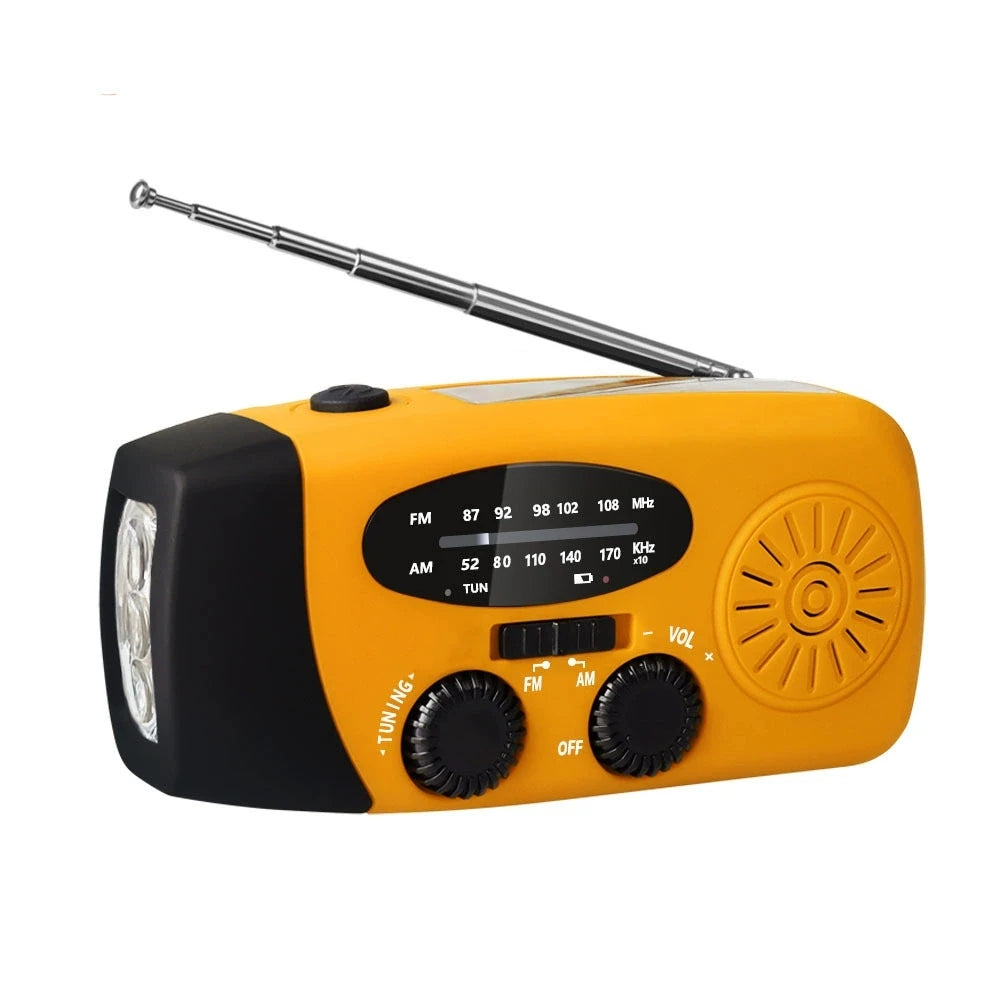 Outdoor Camping Emergency Radio Solar Hand Crank Dynamo Radio FM/AM/NOAA 2000Mah Phone Charger Power Bank Flashlight SOS