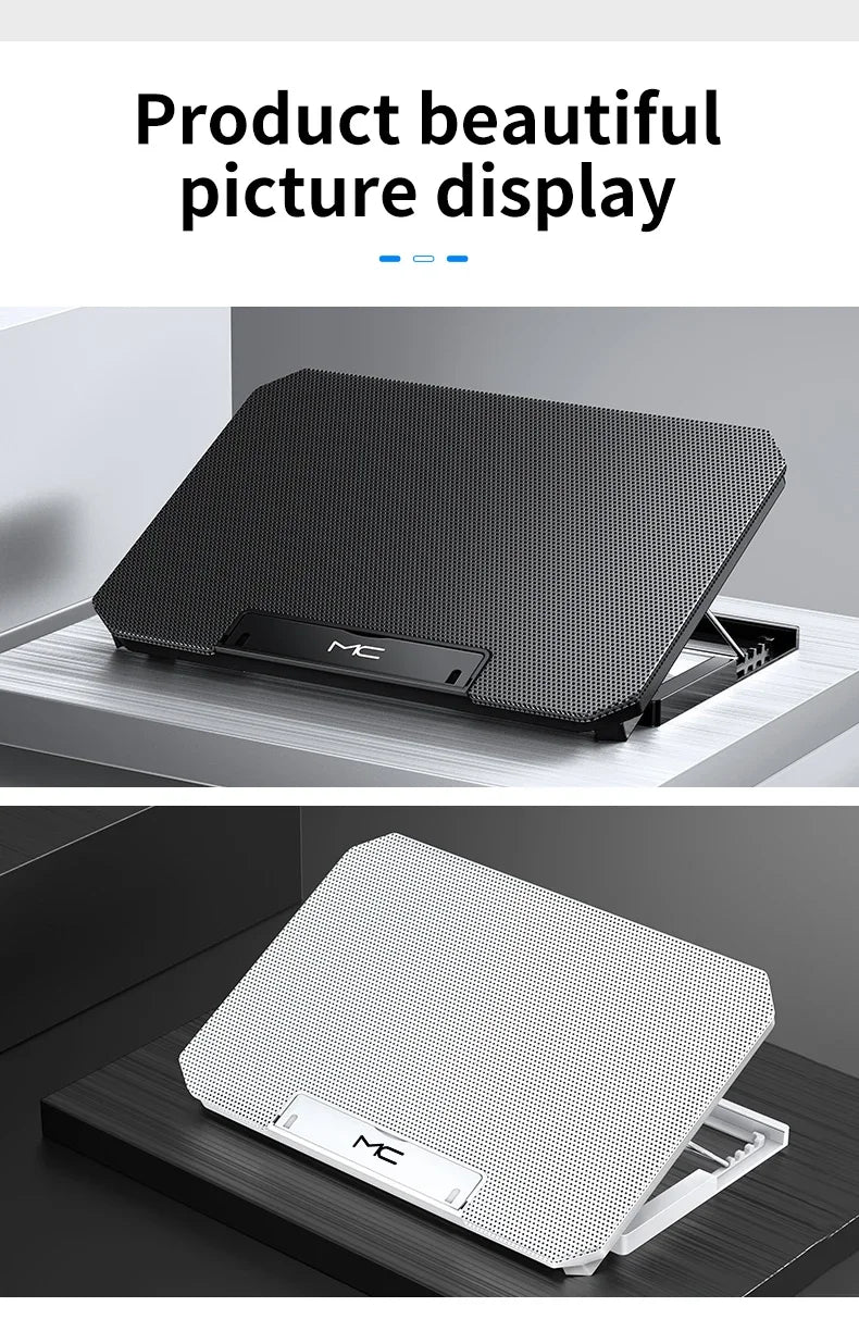 Q100 17inch Gaming Laptop Cooler Fan Led Screen Two USB Port 2600RPM Laptop Cooling Pad Notebook Stand For Laptop fan cooler
