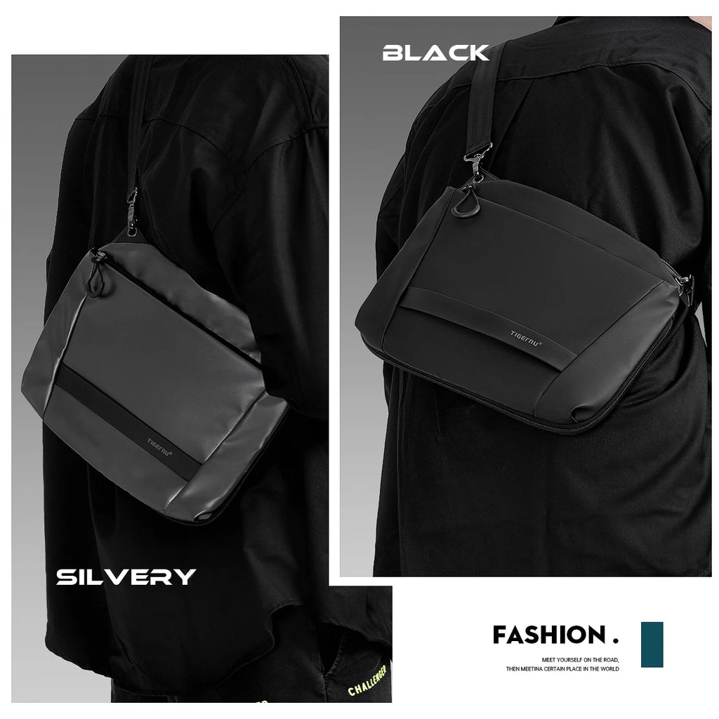 Tigernu Men Crossbody Bags 9inch Tablet Bag Shoulder Bags For Men Fashion Expandable Bags Handbag Sling Bags For College TPU Bag