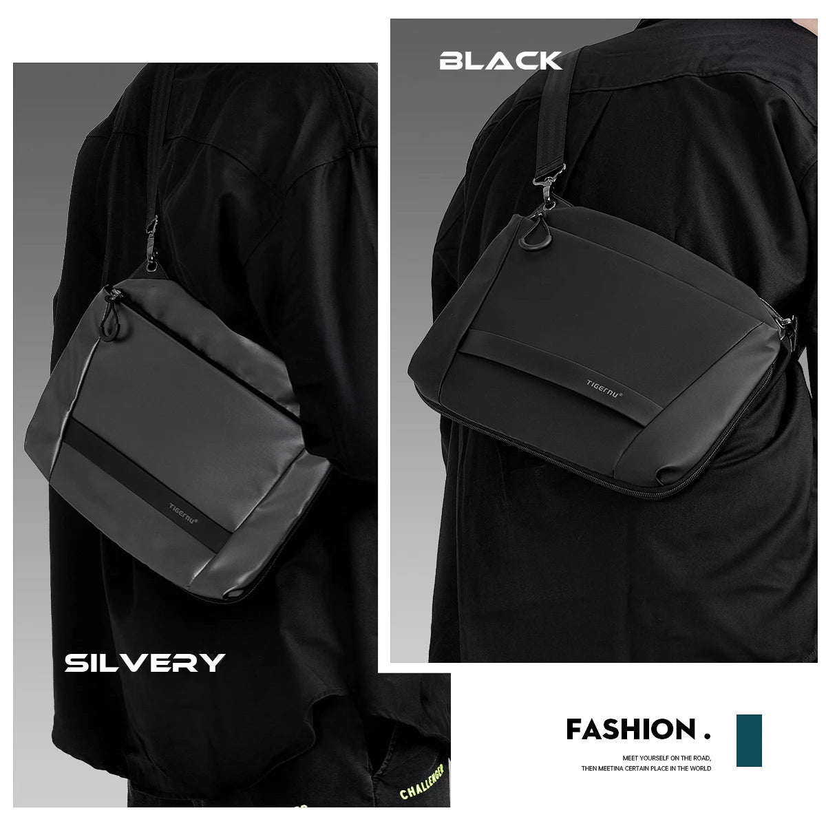 Tigernu Men Crossbody Bags 9inch Tablet Bag Shoulder Bags For Men Fashion Expandable Bags Handbag Sling Bags For College TPU Bag