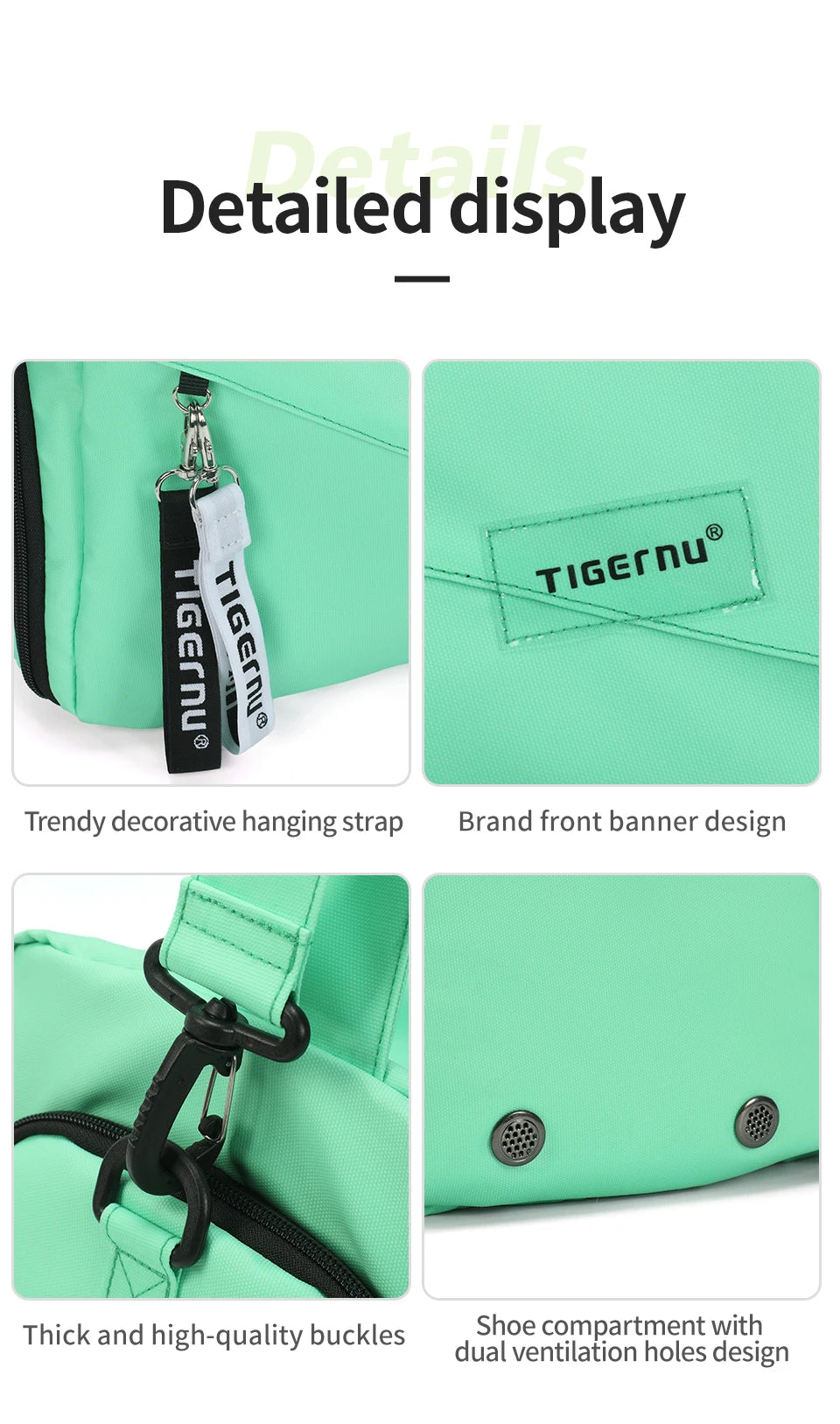 Tigernu Women Bags Travel Bags For Women Handbag Lightweight Sport Bags Female Duffle Bag Girls Crossbody Bag Men Shoulder Bag