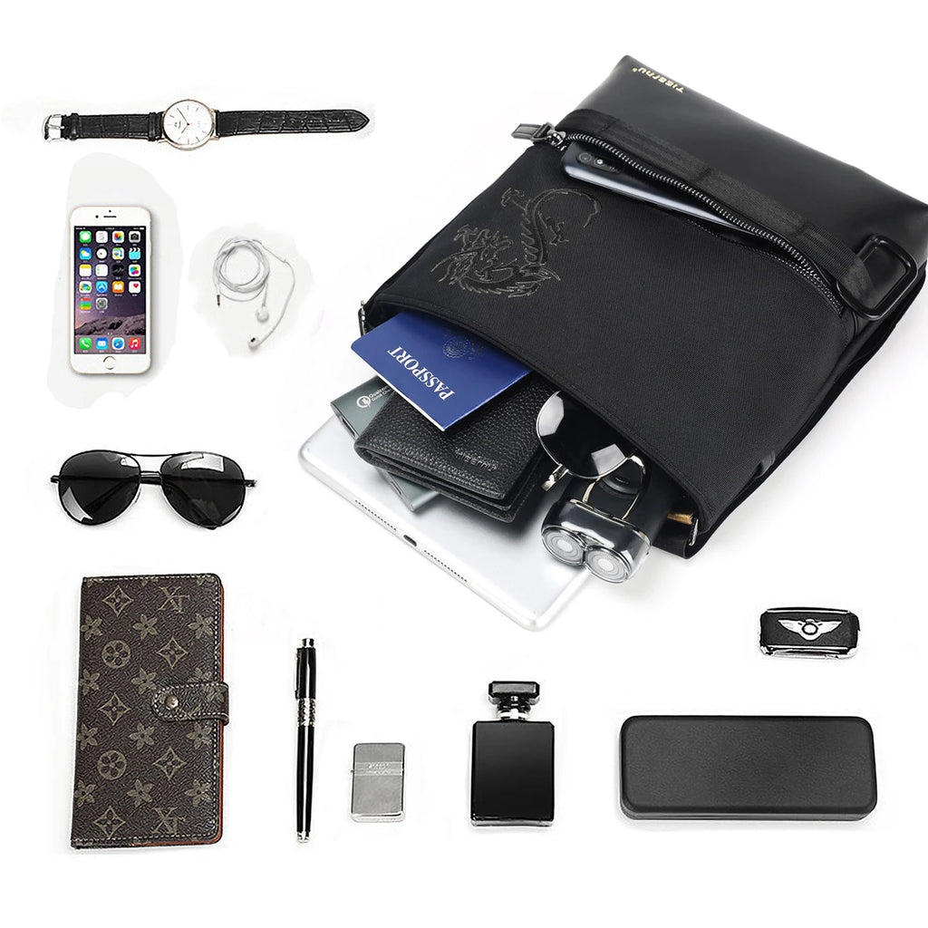 Tigernu Crossbody Bags For Men Chinese Style Shoulder Bags Mini Bag Travel Bags For Men Dragon Series