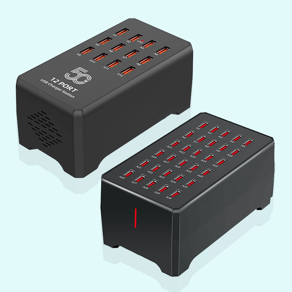 USB Charger 12/30 Ports Universal Wall Desktop Fast Charging Station Dock for Mobile Phone Power Adapter