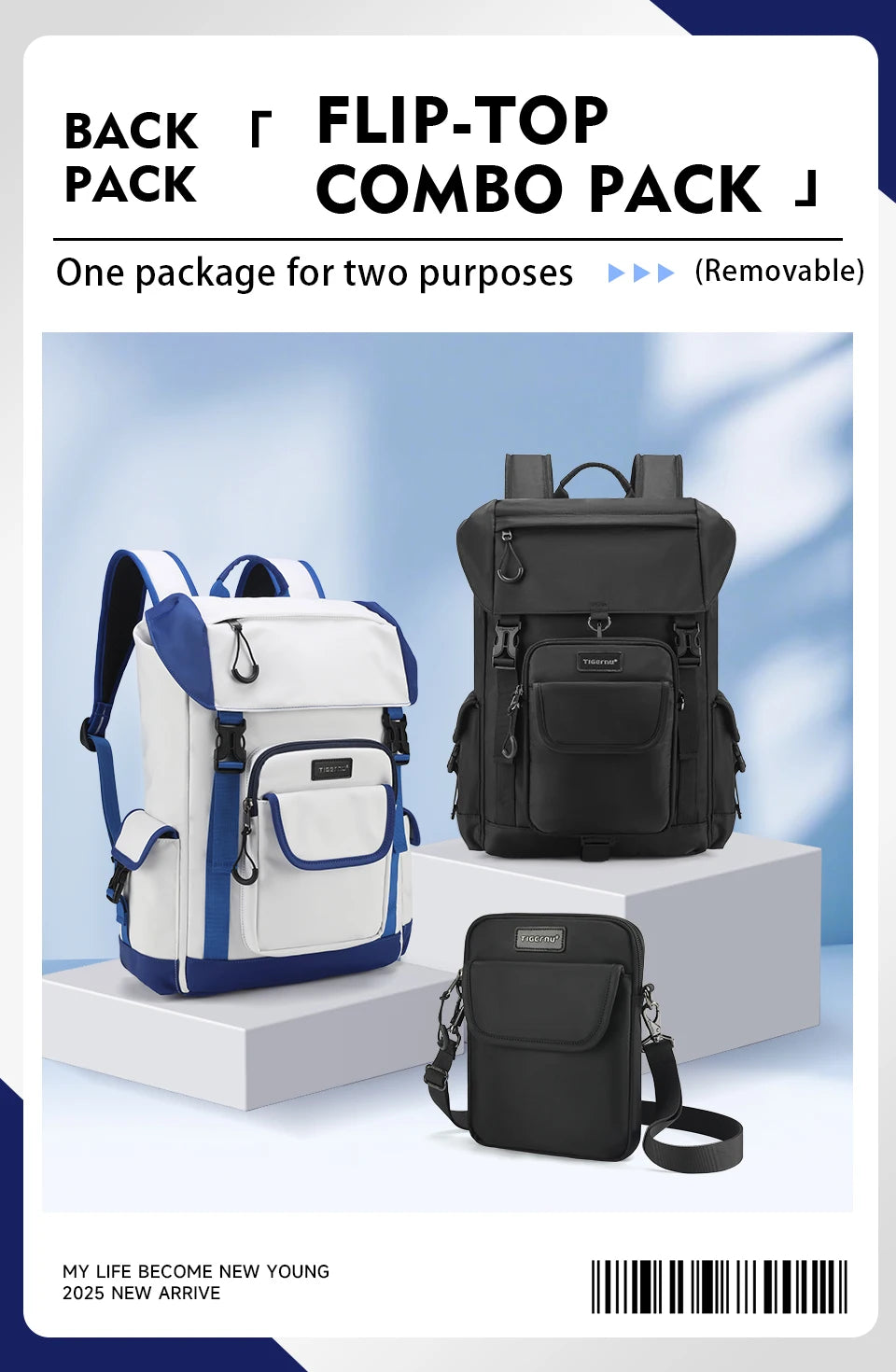 Tigernu School Backpacks For Men Bags For Removable With Shoulder Bags 14inch Laptop Backpacks Women Travel Backpack Bags Male
