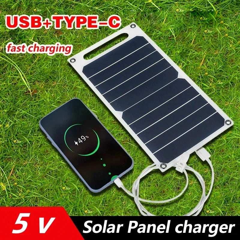 5V Flexible Solar USB Charger Photovoltaic Power Soft Panel Emergency Outdoor Charger for Mobile Phone Fan Power Bank Must-Have