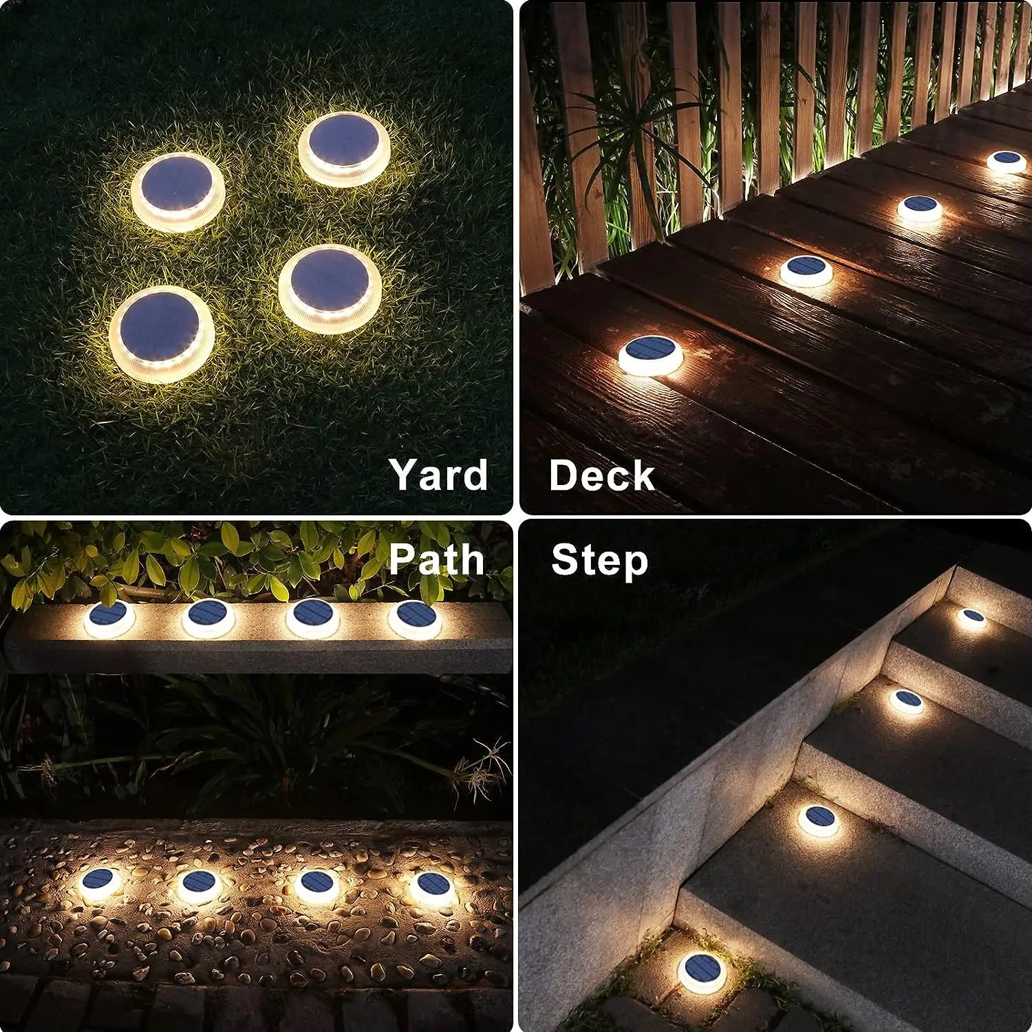 Solar Driveway Lights Solar Dock Lights Blue Solar Deck Lights Outdoor IP68 Waterproof Stick Pathway Outdoor Solar Deck Lights