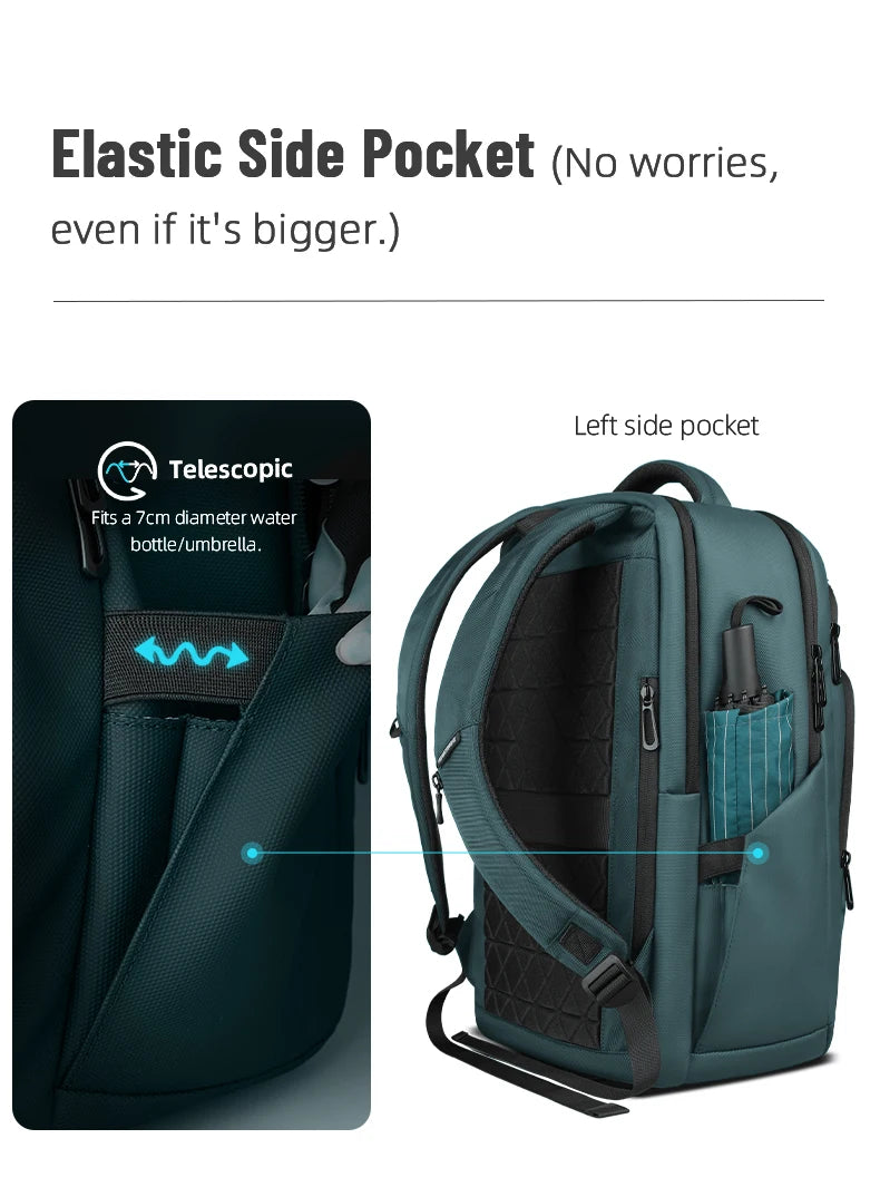 HK-Laptop Backpack Waterproof Embossed Oxford Fabric Large Capacity USB-Equipped Backpack for Commuting School and Business