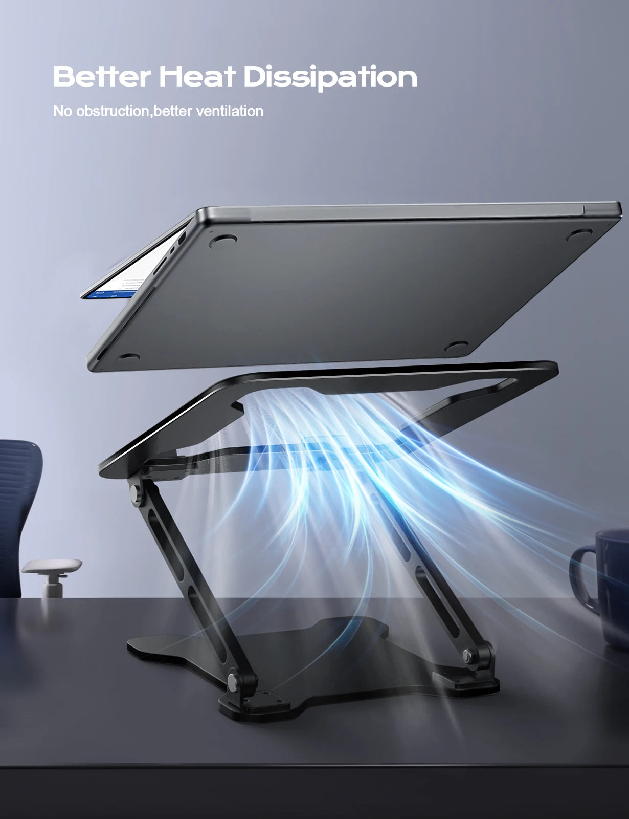 Phone Tablet Stand Adjustable Aluminum Alloy Laptop Tablet Up to 17" Laptop Portable Folding Stand Cooling Stand Support