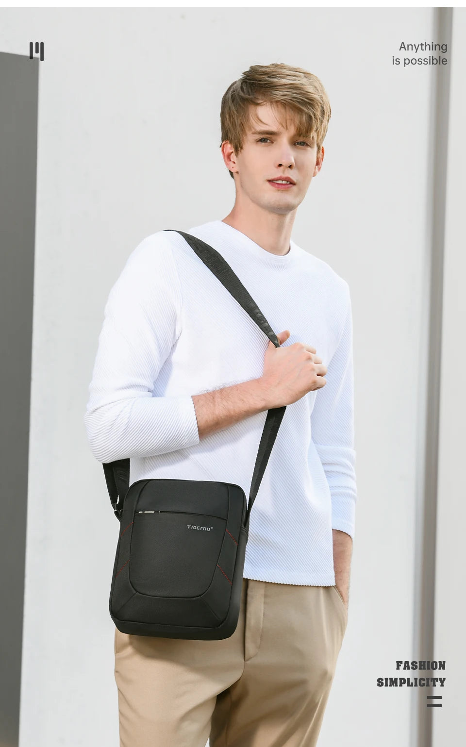 Tigernu Shoulder Bags For Men Business Messenger Bag 10inch Ipad Bags Male Crossbody Bags Handbag Casual Travel Bags Sling Pack