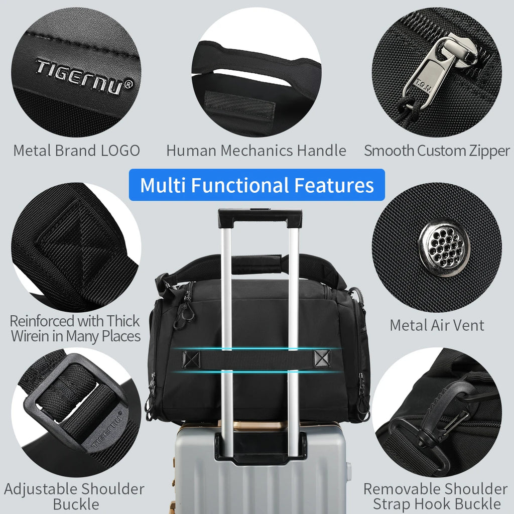 Tigernu Travel Bags For Men For Women 15.6inch Laptop Bag Handbag Waterproof Shoulder Bags Men Sport Bags For Gym Fitness Bags