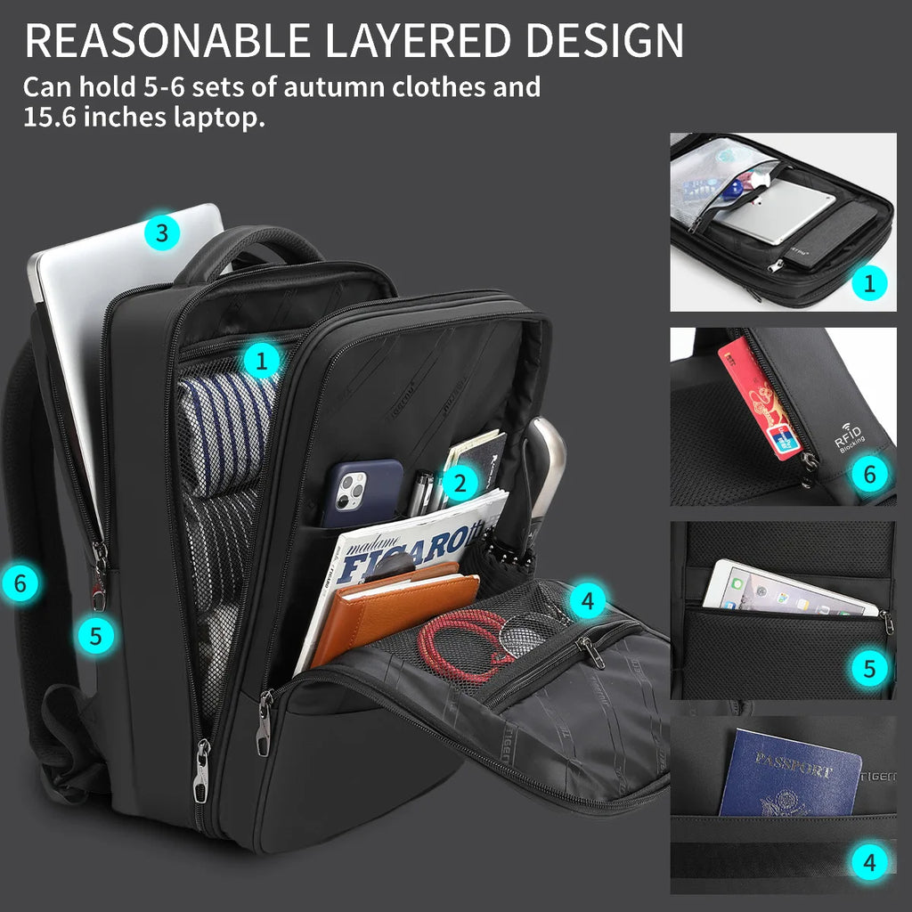 Tigernu Anti Theft Backpack 15.6inch Laptop Backpack Men TPU Waterproof Travel Backpacks Male School Bags For Men Luggage Bags