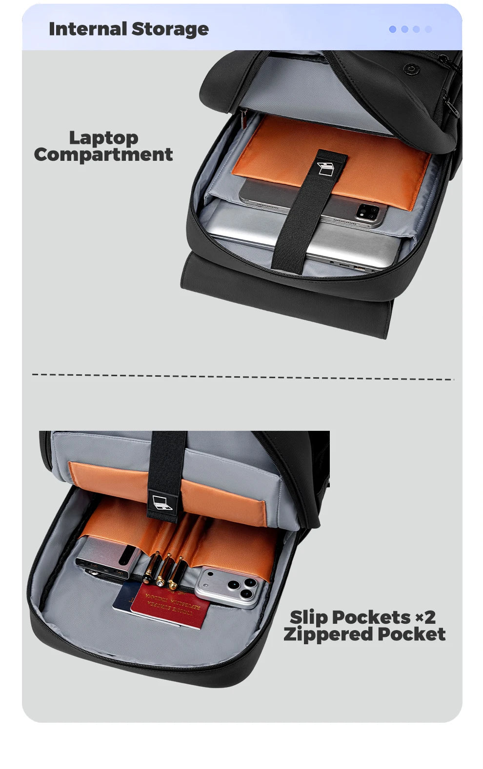 HK Vintage Backpack for Men 15.6 inch Laptop Backpack with Magnetic Flap Waterproof Travel Commuter Bag College Bookbag Daypack
