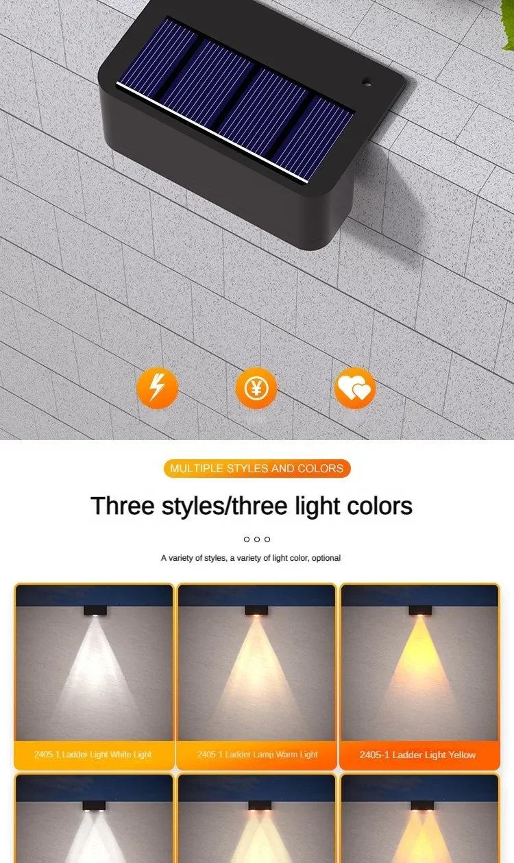 Solar Wall Lamp Outdoor Waterproof Solar Powered Light UP and Down Illuminate Home Garden Yard Decoration Outside Sunlights