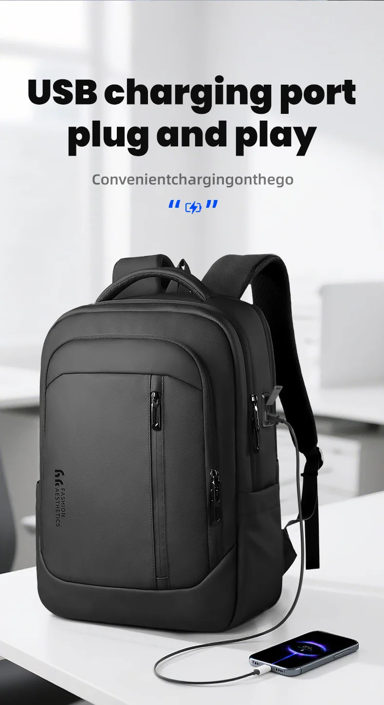 HK New Design Travel Backpack Men Large Business Backpack for Work Commute Oxford Waterproof Backpacks 17" Laptop Bags with USB