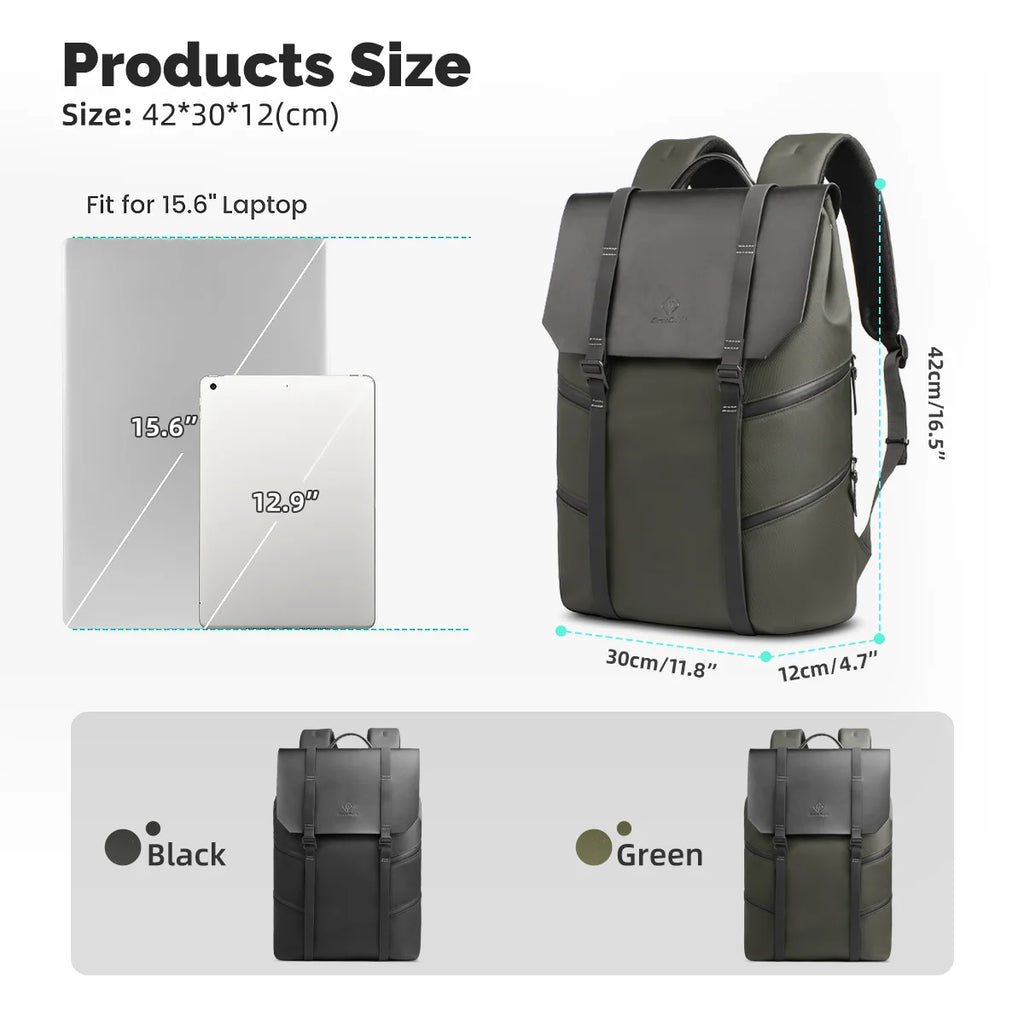 HK Large Travel Backpack for Men Vintage Business Backpack Waterproof 15.6 inch Laptop School Bag Multifunction Hiking Rucksuck