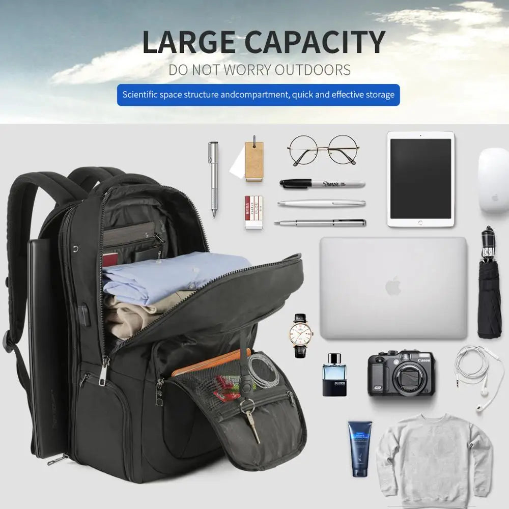 Tigernu Men's Backpacks 17.3 inch Laptop Backpack Bags For Men 39L Large Capacity Travel Bag Anti Theft Bags For School Knapsack