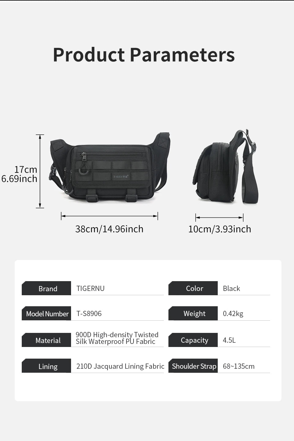 Tigernu Men Chest Bags Outdoor Messenger Bags For Men Hunting Carry Pack Sling Bag Male Hiking Shoulder Bag Waist Bag Crossbody