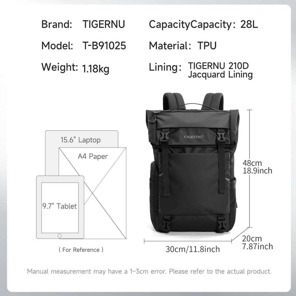 Tigernu Fashion School Backpacks Men TPU Waterproof Backpack Bags Commuting Business Backpacks Male Schoolbag Travel Cabin Bags