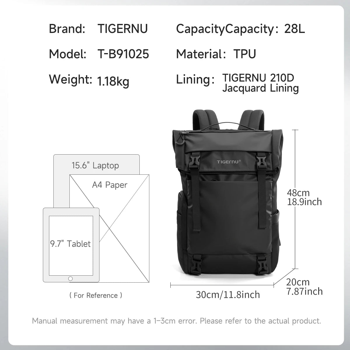 Tigernu Fashion School Backpacks Men TPU Waterproof Backpack Bags Commuting Business Backpacks Male Schoolbag Travel Cabin Bags