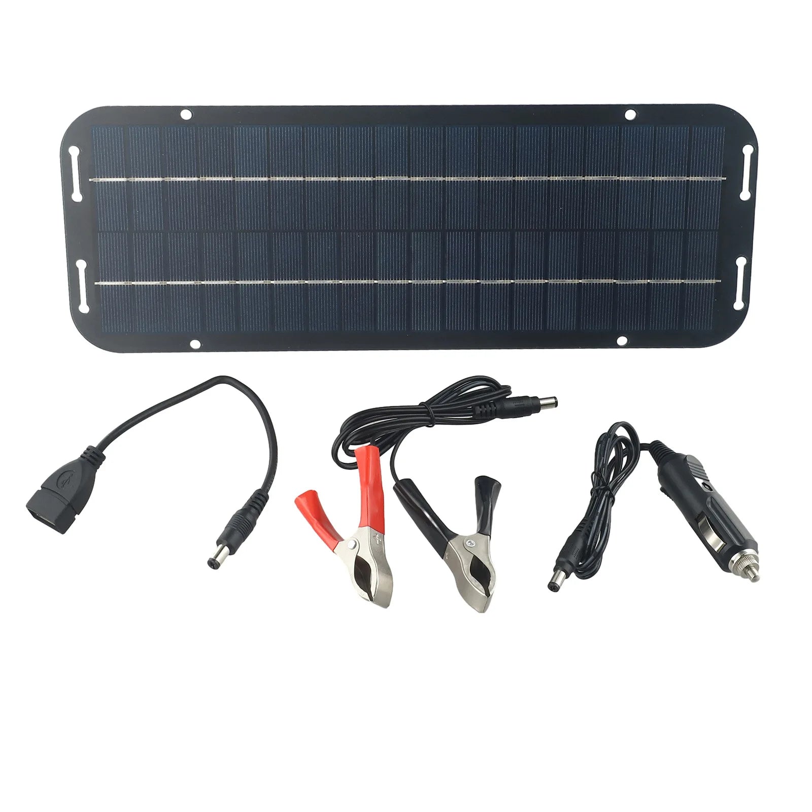 12V Monocrystalline Solar Panel Trickle Battery Charger, Portable Solar Power Maintainer Kit with 12V Output for Car, Van, Motor