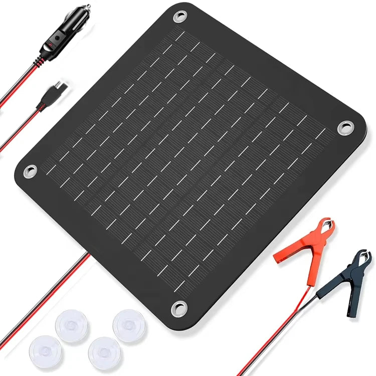 Solar Car Battery Charger Maintainer 12V Waterproof Portable Solar Trickle Charger for Car Truck Boat Lawn Mower RV